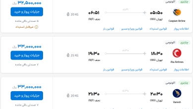 قیمت بلیط هواپیما تهران-نجف، امروز ۱۷ خرداد ۱۴۰۳