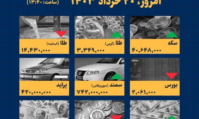 اینفوگرافیک / امروز ۲۰ خرداد ۱۴۰۳ قیمت ها چقدر است؟