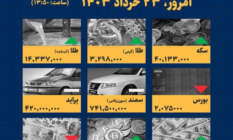 اینفوگرافیک / امروز ۲۳ خرداد ۱۴۰۳ قیمت ها چقدر است؟