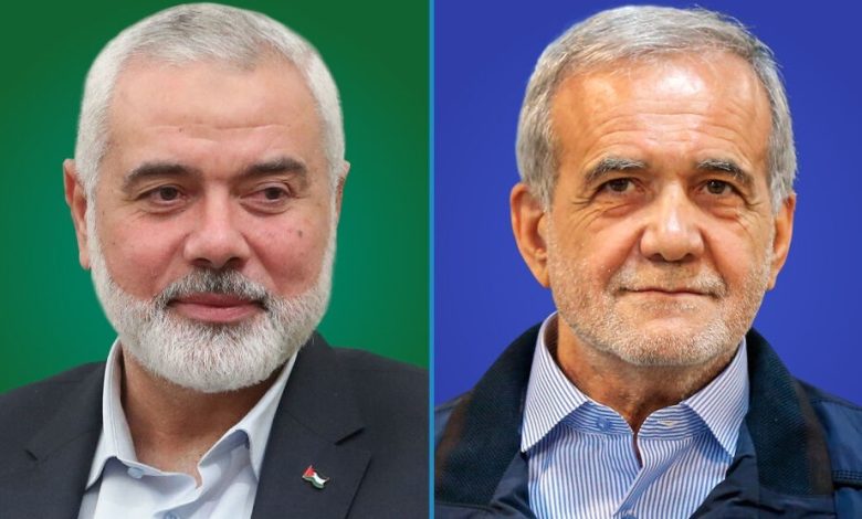 گفت‌وگوی تلفنی رئیس دفتر سیاسی حماس با پزشکیان / هنیه: از ایفای نقش ایران در حمایت از آرمان فلسطین قدردانی می‌کنیم / مقاومت در مذاکرات تبادل اسرا انعطاف نشان داده، اما نتانیاهو با ارتکاب جنایت علیه غیرنظامیان پاسخ داده