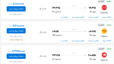 قیمت بلیط هواپیما تهران-استانبول، امروز ۲۴ مرداد ۱۴۰۳