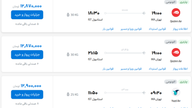 قیمت بلیط هواپیما تهران-استانبول، امروز ۲۹ مرداد ۱۴۰۳
