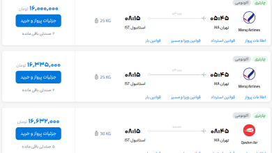 قیمت بلیط هواپیما تهران-استانبول، امروز ۳ شهریور ۱۴۰۳