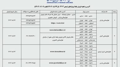 شرایط پیش‌فروش بلیت پروازهای اربعین ۴ ایرلاین مشخص شد