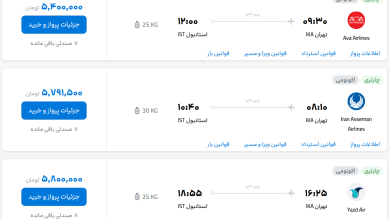 قیمت بلیط هواپیما تهران-استانبول، امروز ۱ مهر ۱۴۰۳