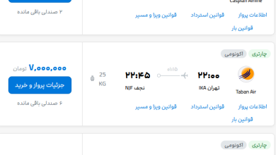 قیمت بلیط هواپیما تهران-نجف، امروز ۷ مهر ۱۴۰۳