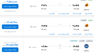 قیمت بلیط هواپیما تهران-نجف، امروز ۸ مهر ۱۴۰۳