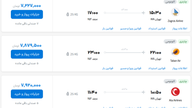 قیمت بلیط هواپیما تهران-نجف، امروز ۱۱ مهر ۱۴۰۳