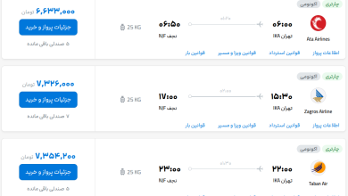 قیمت بلیط هواپیما تهران-نجف، امروز ۱۸ مهر ۱۴۰۳