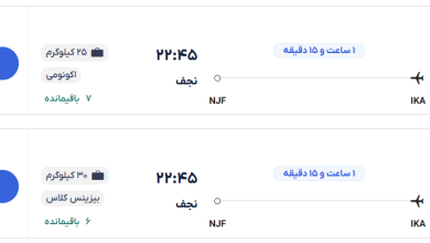 قیمت بلیط هواپیما تهران-نجف، امروز ۳ آبان ۱۴۰۳