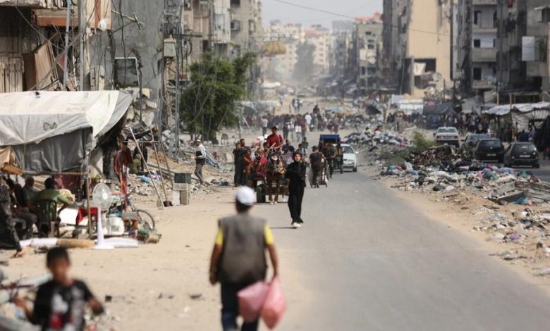 (تصاویر) فلسطینی‌ها در حال خروج از شمال غزه