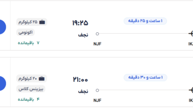 قیمت بلیط هواپیما تهران-نجف، امروز ۱۵ آبان ۱۴۰۳