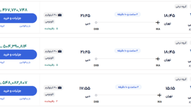 قیمت بلیط هواپیما تهران-دبی، امروز ۱۳ آذر ۱۴۰۳