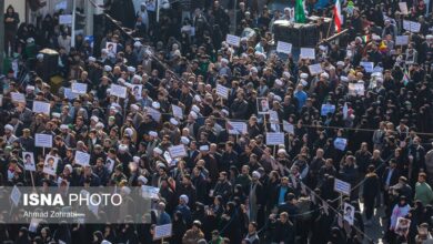 (تصاویر) تجمع قمی‌ها در مطالبه پاسخ دندان شکن به اسرائیل