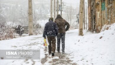 (تصاویر) بارش برف در محور سوادکوه