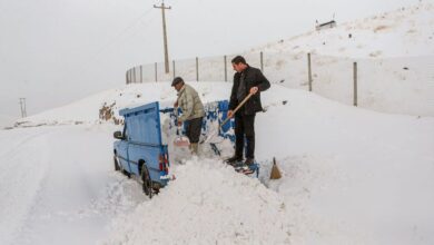 (تصاویر) بارش سنگین برف در روستای اسکندان