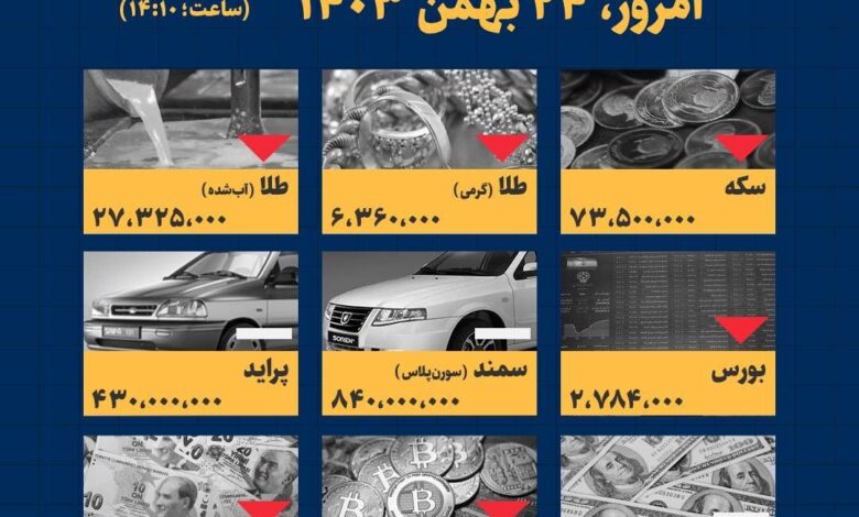 اینفوگرافیک / امروز ۲۴ بهمن قیمت‌ها چقدر است؟