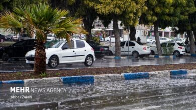 (تصاویر) بارش باران و تگرگ در بندرعباس