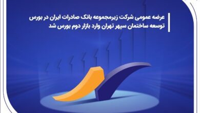 ​عرضه عمومی شرکت زیرمجموعه بانک صادرات ایران در بورس | توسعه ساختمان سپهر تهران وارد بازار دوم بورس شد