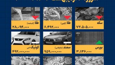 اینفوگرافیک / امروز ۳ اردیبهشت قیمت‌ها چقدر است؟