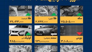 اینفوگرافیک / امروز ۳۱ اردیبهشت قیمت‌ها چقدر است؟