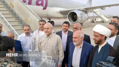 قالیباف از طریق فرودگاه آبادان وارد خوزستان شد - هشت صبح