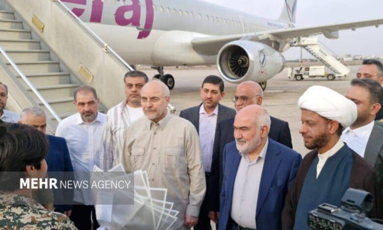 قالیباف از طریق فرودگاه آبادان وارد خوزستان شد - هشت صبح