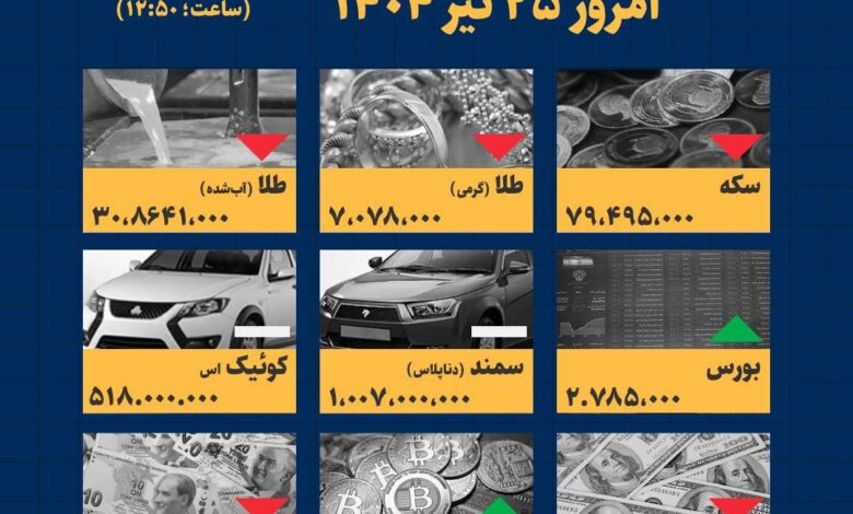 اینفوگرافیک / امروز ۲۵ تیر قیمت‌ها چقدر است؟