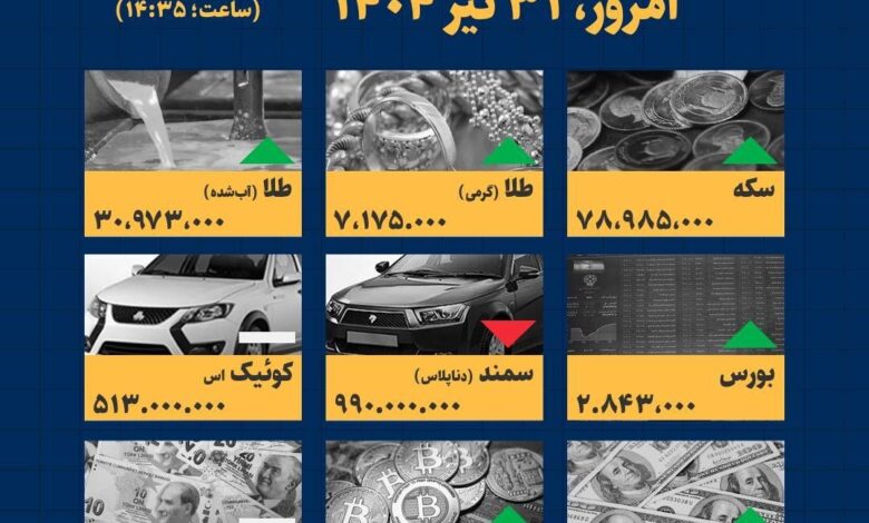 اینفوگرافیک / امروز ۳۱ تیر قیمت ها چقدر است؟