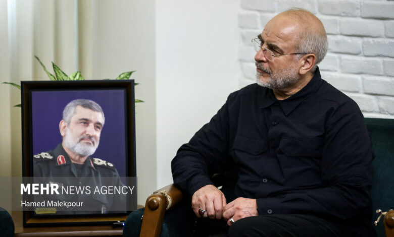 حضور رئیس مجلس در منزل شهیدان طهرانچی، شادمانی و حاجی‌زاده