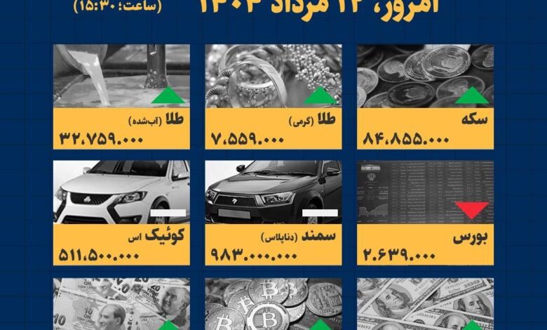 اینفوگرافیک / امروز ۱۲ مرداد قیمت ها چقدر است؟