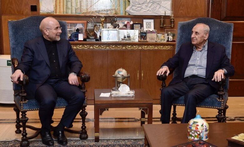 رئیس مجلس لبنان انتخاب مجدد قالیباف به عنوان رئیس مجلس را تبریک گفت - هشت صبح