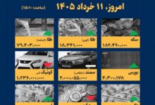 اینفوگرافیک / امروز ۱۱ خرداد قیمت‌ها چقدر است؟