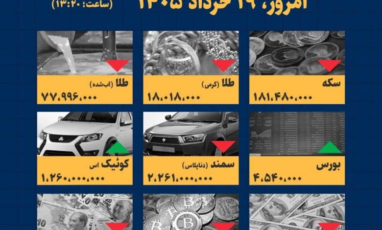 اینفوگرافیک / امروز ۱۹ خرداد قیمت‌ها چقدر است؟