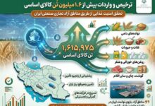 ورود بیش از ۱.۶ میلیون تن کالای اساسی از طریق مناطق آزاد به کشور