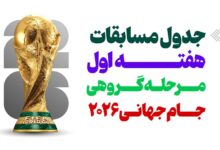 اینفوگرافیک/ جدول مسابقات هفته اول مرحله گروهی جام جهانی ۲۰۲۶