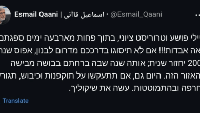 پیام سردار قاآنی به زبان عبری : اگر بر تجاوز اصرار ورزید، با ذلت با لگد بیرون رانده خواهید شد