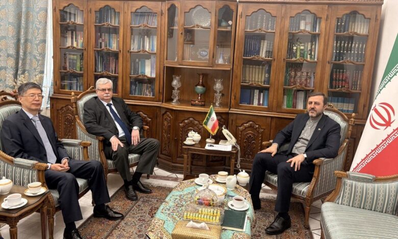 غریب‌آبادی با سفیران چین و روسیه دیدار کرد؛ بررسی آخرین تحولات  مربوط به پیش نویس یادداشت تفاهم اسلام آباد