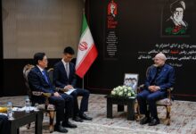 دیدار رئیس مجلس با هیئت عالی‌رتبه کنگره خلق چین - هشت صبح