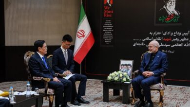 دیدار رئیس مجلس با هیئت عالی‌رتبه کنگره خلق چین - هشت صبح