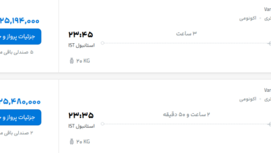 قیمت پرواز تهران - استانبول، امروز سه‌شنبه ۶ مرداد ۱۴۰۵