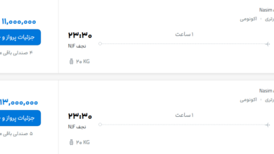قیمت پرواز تهران - نجف، امروز پنجشنبه ۲۹ مرداد ۱۴۰۵