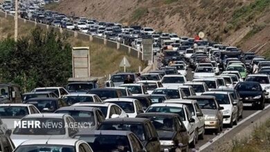 ترافیک سنگین در جاده چالوس و هراز - هشت صبح