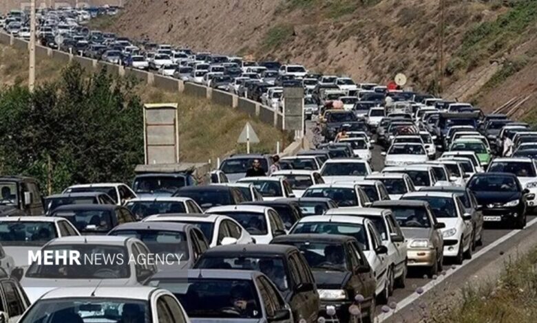 ترافیک سنگین در جاده چالوس و هراز - هشت صبح