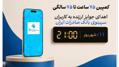 برگزاری جشنواره «۷۵ساعت تا ۷۵سالگی» در نئوبانک سپینو بانک صادرات ایران - هشت صبح