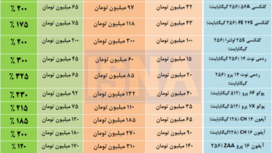 قیمت موبایل در یک سال تا ۴ برابر شد/ گوشی گلکسی A۰۶ با ۳۵۰ درصد افزایش قیمت از ۷ میلیون تومان به ۳۲ میلیون تومان و آیفون ۱۶ با ۲۰۰ درصد افزایش قیمت از ۹۰ میلیون تومان به ۲۷۰ میلیون رسیده