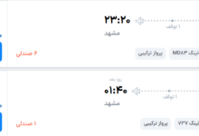 قیمت پرواز تهران - مشهد، امروز سه‌شنبه ۳ شهریور ۱۴۰۵