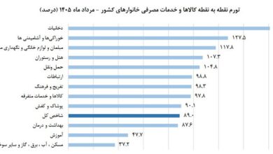 مرکز آمار: تورم نقطه به نقطه خوراکی‌ها در مردادماه به ۱۲۸ درصد رسید