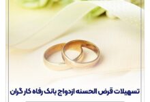 پرداخت بیش از 12,000 میلیارد ریال تسهیلات ازدواج در تیر ماه سال جاری توسط بانک رفاه کارگران
