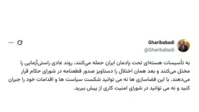 غریب‌آبادی: در شورای امنیت هم کاری از پیش نمی‌برید